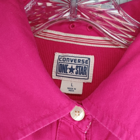 Converse One Star Bright Pink Button-Up Shirt - Picture 2 of 14